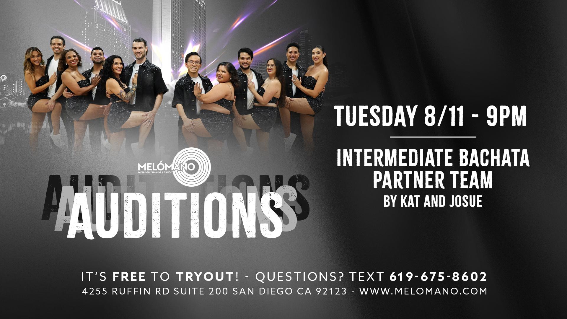 FREE Melómano Intermediate Bachata Partner Team Tryout! 8/11 event