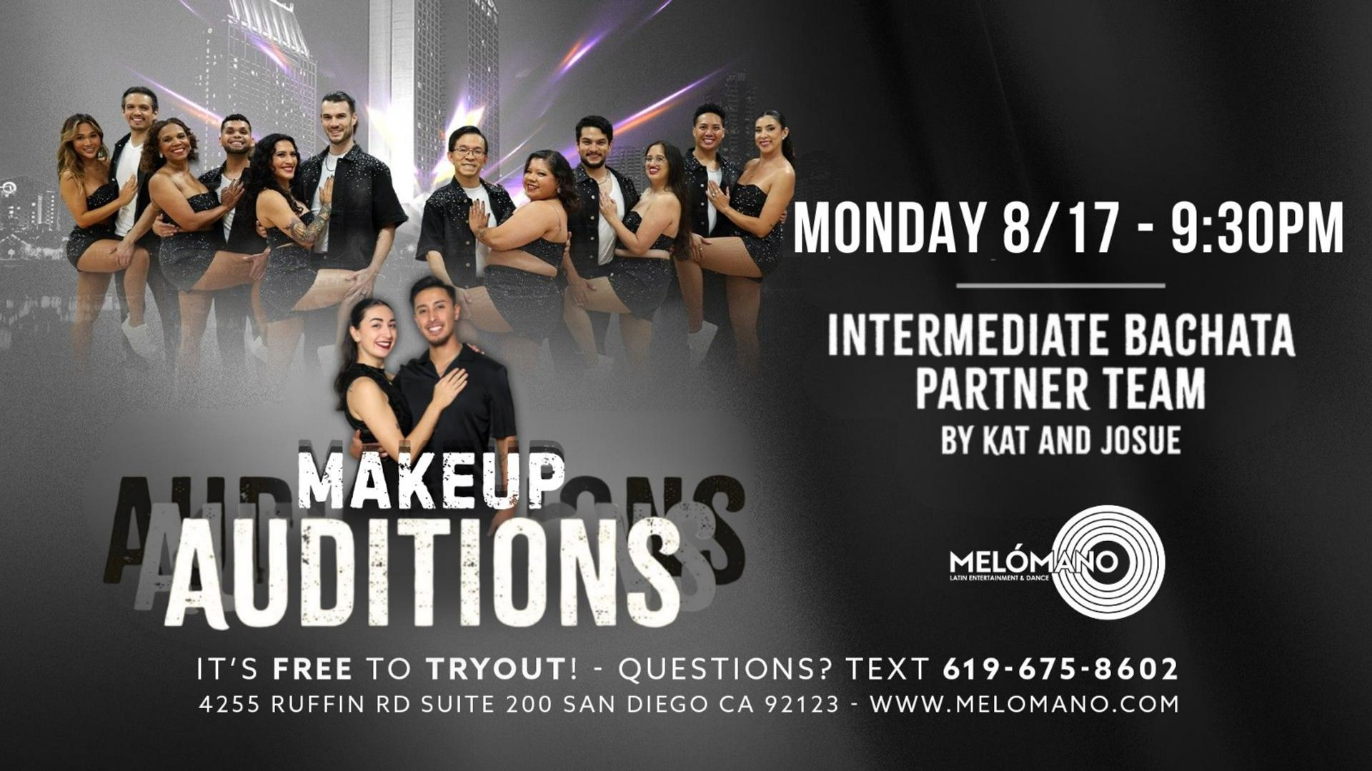 FREE Melómano Intermediate Bachata Partner Team Tryout! 8/17 (MAKEUP) event