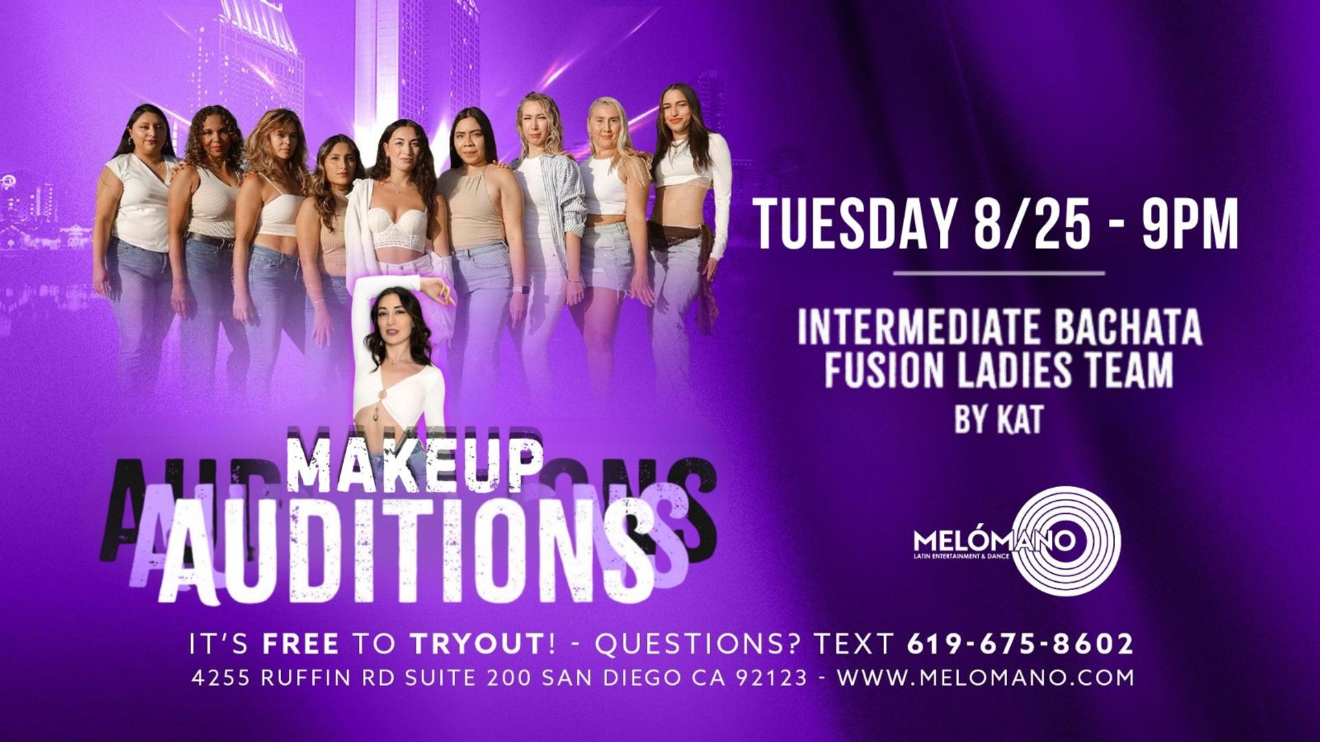 FREE Melómano Intermediate Bachata Fusion Ladies Team Tryout! 8/25 (MAKEUP) event