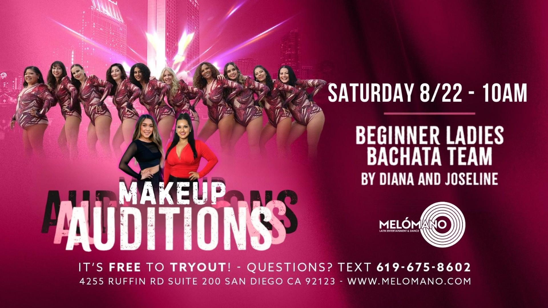 FREE Melómano Beginner Ladies Bachata Team Tryout! 8/22 (MAKEUP) event