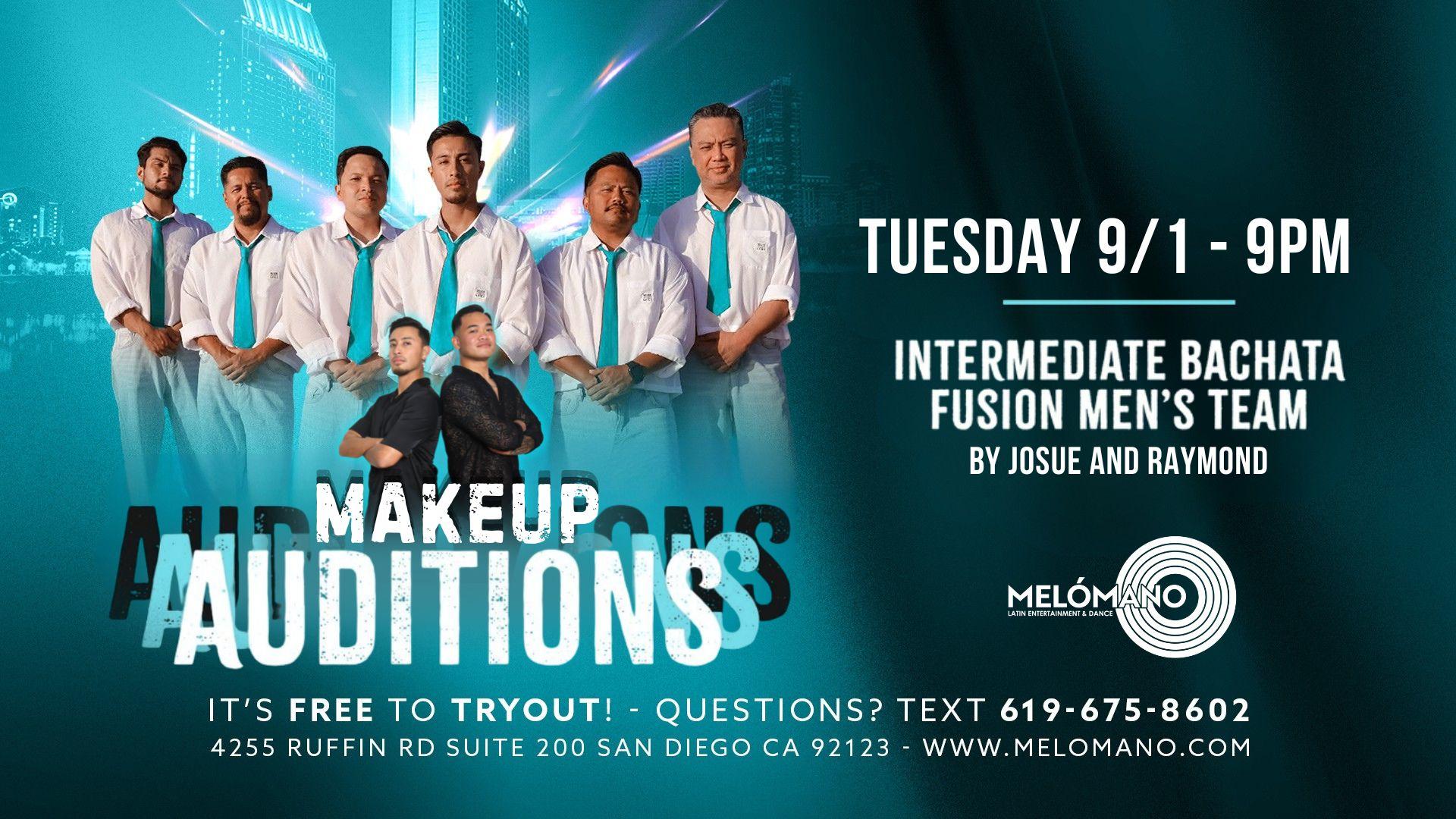 FREE Melómano Intermediate Bachata Fusion Men’s Team Tryout! 9/1 (MAKEUP) event